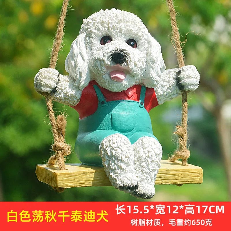 Playful Perfection: Hand-Painted Teddy Dog Resin Crafts, Not Easily Deformed