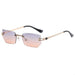 Trendy Polygon Rimless Sunglasses for Women - Fashionable Frameless Ins Sunglasses