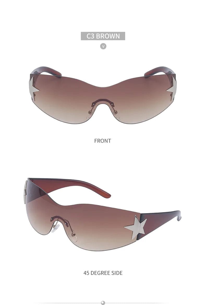 Luxury Rimless Sunglasses: Retro Cutting Lens, Gradient Shades for Men and Women