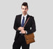 Classic Black PU Leather Handbag and Wallet Set for the Discerning Man