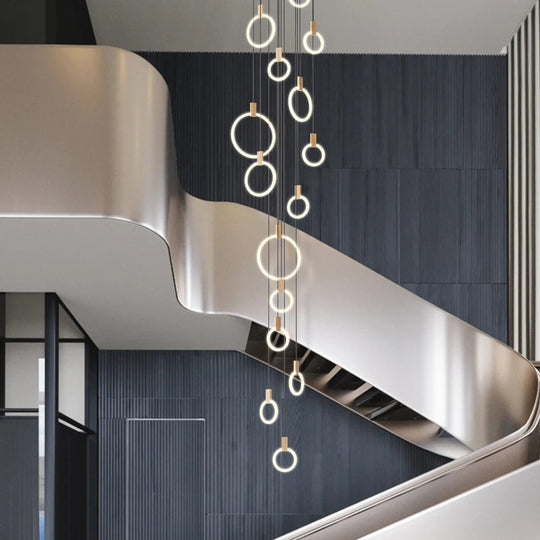 Luxurious Illumination: Gold Circle Pendant Lights - Modern Ceiling Decor for a Touch of Luxury