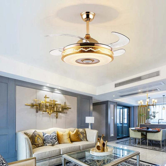 Enchanting Elegance: 42'' Blades Fan Chandelier - Remote Control Fan Lighting for Dining Room Ambiance