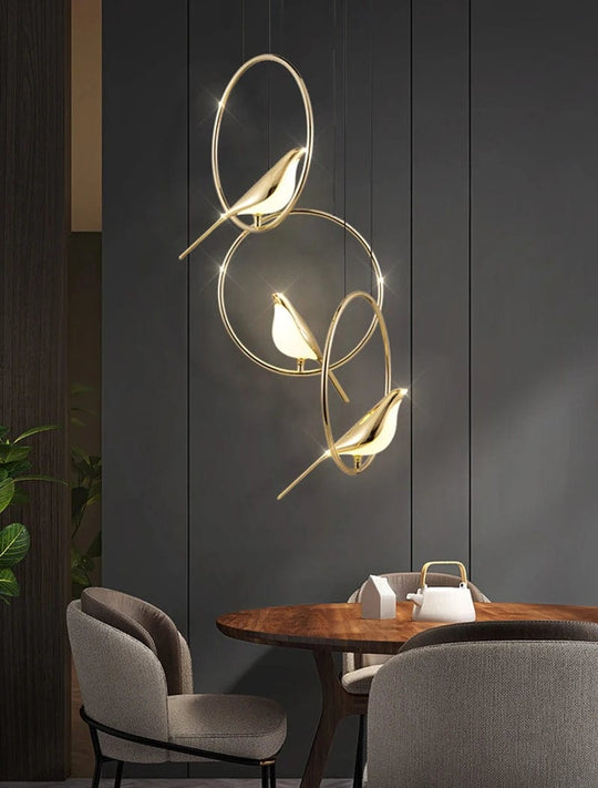 Sophisticated Illumination: Fancy Lights for Home - Nordic Pendant Lamp with Magpie Design