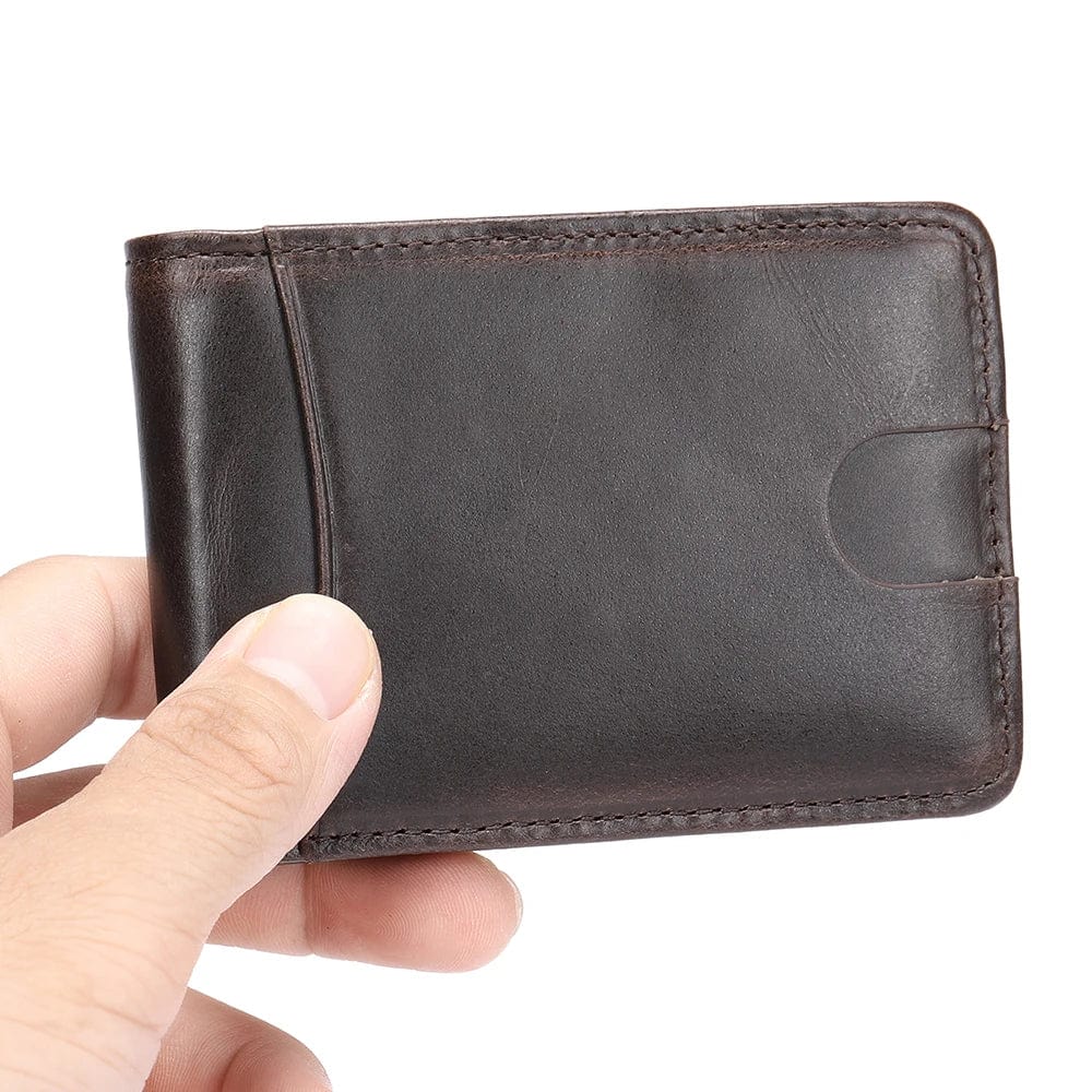 Timeless Style Companion: Men's Bifold Wallet with RFID Blocking and Genuine Leather Craftsmanship