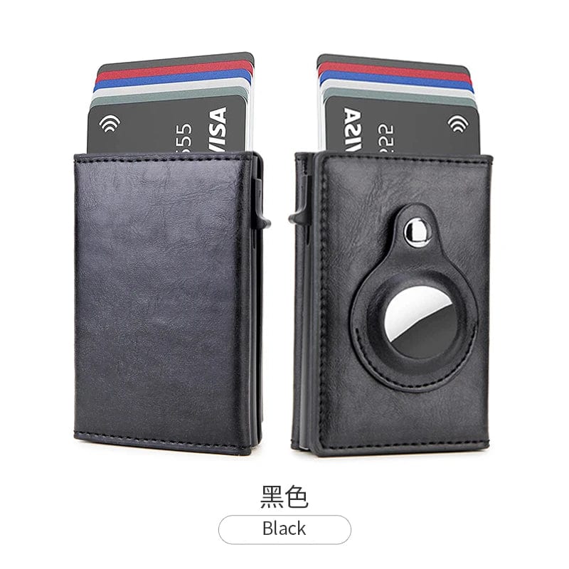 Secure Style: RFID PU Leather Pop-Up Wallet with Airtag Slot – The Modern Man's Essential