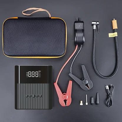 Powerful and Portable: Mini Size Rechargeable Car Jump Starter with Digital Air Compressor