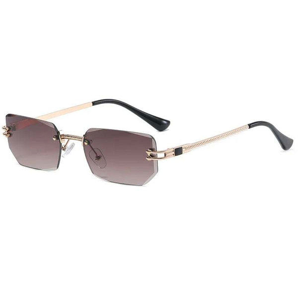 Trendy Polygon Rimless Sunglasses for Women - Fashionable Frameless Ins Sunglasses