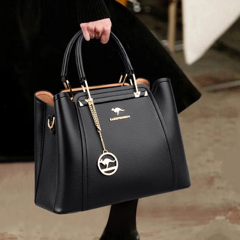 Modern Elegance: Large Capacity Shoulder PU Leather Tote Handbag - Fashionable Bags for Ladies