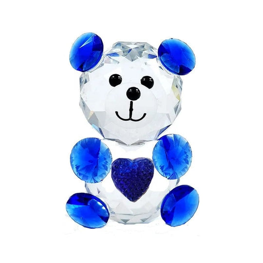 DILU Creative Cartoon Heart Bear Handmade Crystal Glass Ornament Pink Green Red Light Blue Animal Teddy Bear Model Deco Crafts