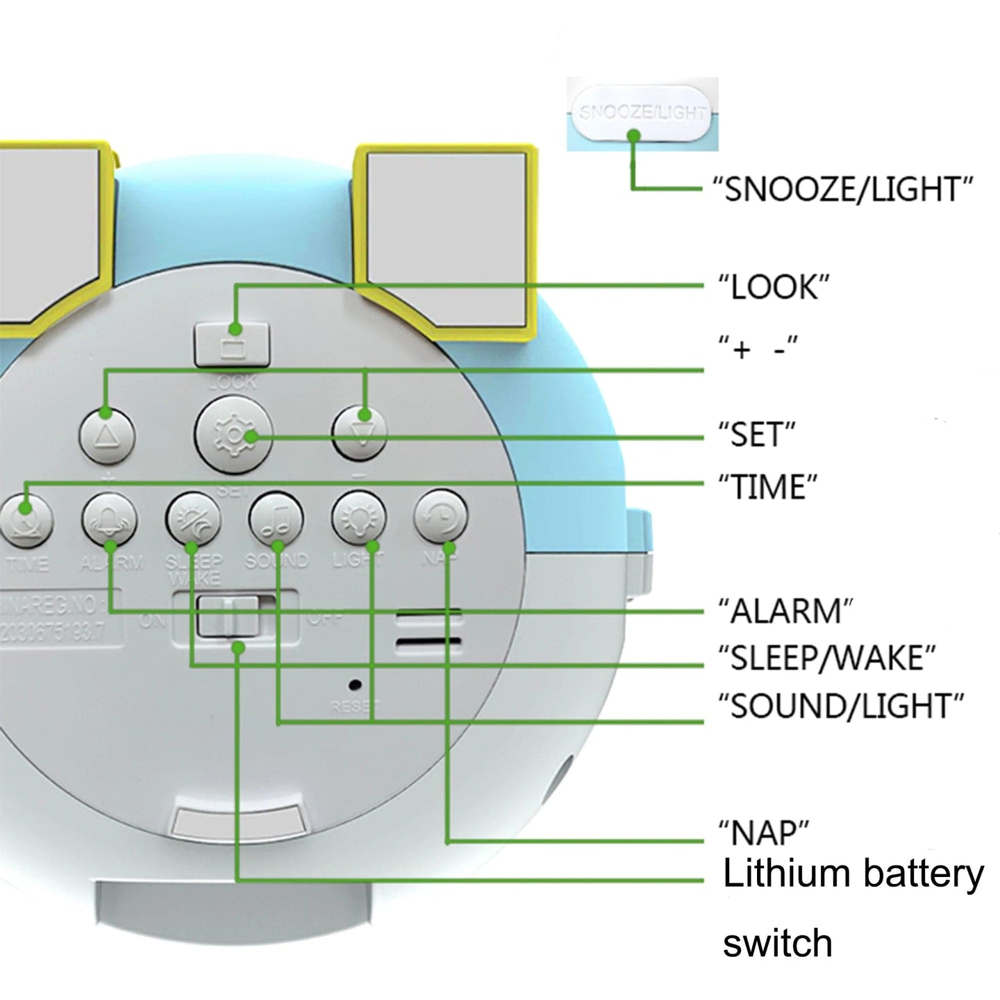 LED Small Smart Kids Sleep Trainer Night Light Wake up Alarm Clock Alarm