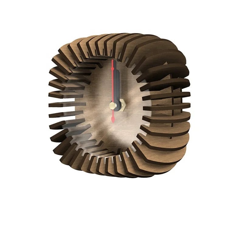 Modern Puzzling: Nordic Wooden Table Clock - A Stylish Blend of Form and Function