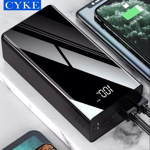 Stay Charged Day and Night with CYKE's Super Capacity Power Bank - 50000mAh with Dual LED Lights