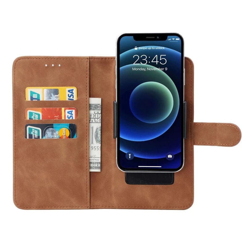 Secure Style Upgrade: Magnetic Flip Wallet with Credit Card Holder for Universal Smartphones