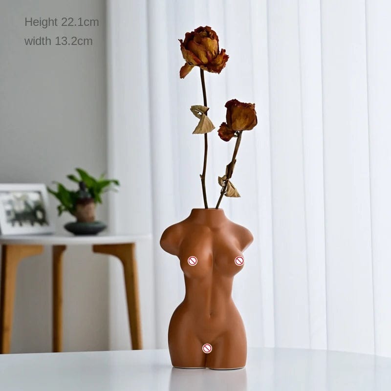 Sculptural Elegance: Creative Luxury Tall Ceramic Female Body Design Vase for Home Decoration