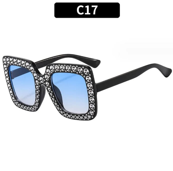 Luxury Oversize Retro Square Sunglasses with Rhinestone Bling: Newest Fashion for Women