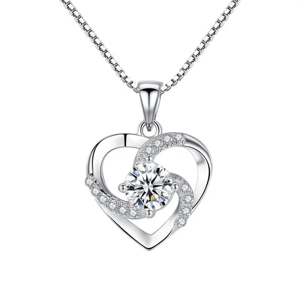 Sterling Silver Heart Pendant Necklace: Crazy Love Mother's Gift