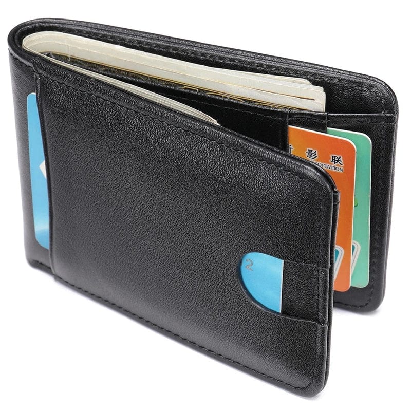 Timeless Style Companion: Men's Bifold Wallet with RFID Blocking and Genuine Leather Craftsmanship