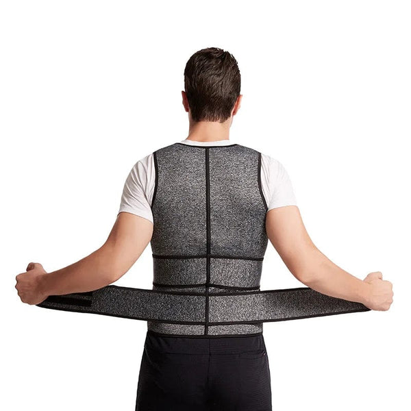 Maximize Your Workout: Men's Body Shaper Waist Trainer Sauna Vest for Abdomen Slimming and Fat Burn