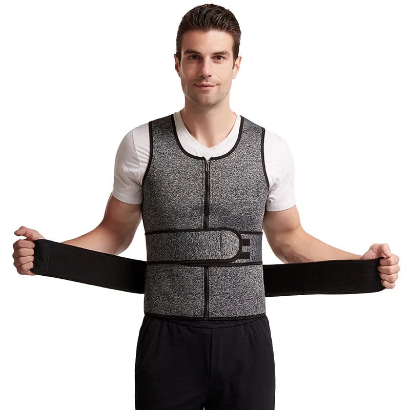 Maximize Your Workout: Men's Body Shaper Waist Trainer Sauna Vest for Abdomen Slimming and Fat Burn