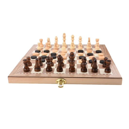 Experience Luxury with Our 3-in-1 Wooden Chess, Backgammon, and Checkers Set