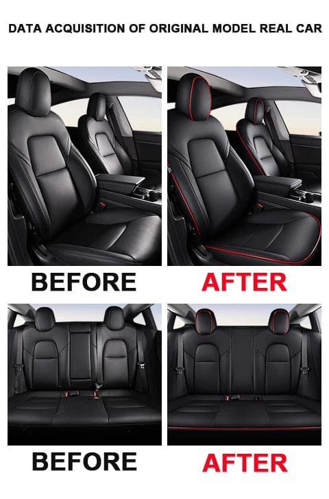 Crafted Elegance: Premium Leather Seat Cover for Tesla Model 3 - Car Accessories Redefined