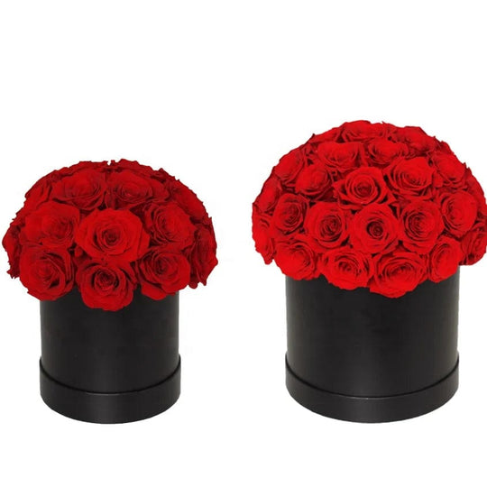 Eternal Love Encased: Mushroom Head Hug Bucket with High-Quality Red Rose Gift