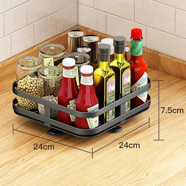 Stainless Steel Adjustable Shelf 3 Tier Organizers: 360-Degree Kitchen Storage Solution