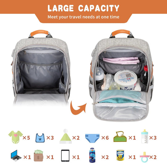 Spacious and Weather-Ready: Large Diaper Backpack with Crib for the Ultimate Outdoor Parenting Experience