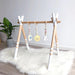 Solid Wood Baby Play Gym Toys with Hanging Decorations - Natural and Stimulating Infant Activity Center