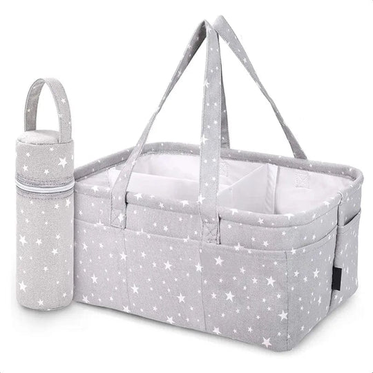 Baby Diaper Caddy Organizer with Multi Pockets - Foldable Felt Storage Bag