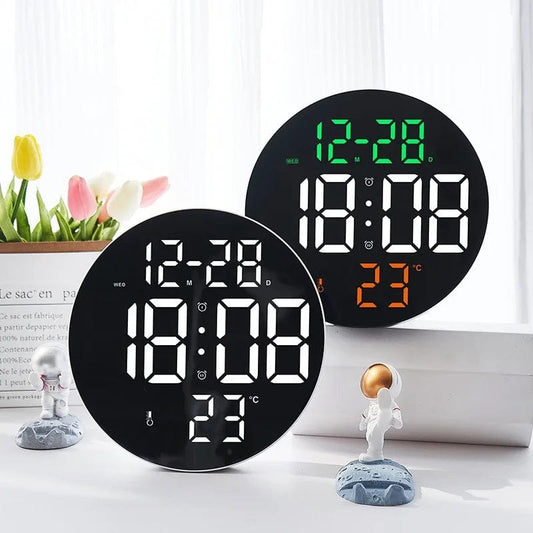 Modern Minimalist LED Digital Wall Clock: Enhance Home Decor with Calendar and Temperature Display