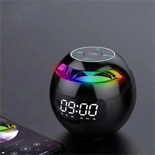 Portable Colorful Ball Wireless Speaker with LED Mini Speaker and Alarm Clock