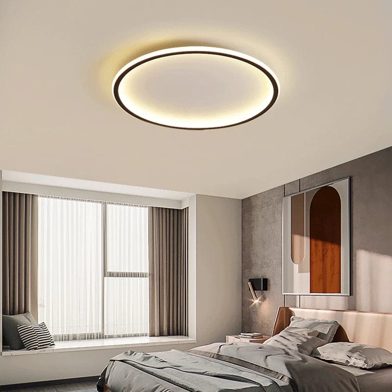 Cozy Elegance: Super Slim Warm White Flush Mount LED Ceiling Light - Perfect for Bedroom and Living Room Ambiance