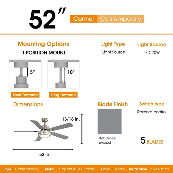 Remote-Controlled 110V AC Ceiling Fan with Light – A Stylish Upgrade for Any Room