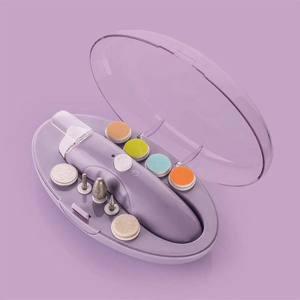 Kids Fingernail Drill Trimmer Set - Baby Nail File Scissors, USB Rechargeable, Safe Toenail Manicure Polisher Kit