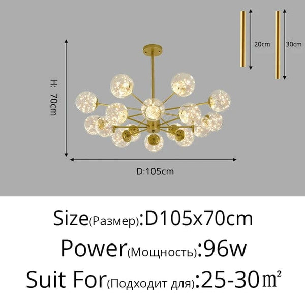 Luxury Illumination: Nordic LED Living Chandelier - Modern Light for Bedrooms and Dining Rooms