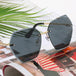 Luxury Designer Polygon Rimless Sunglasses: Fashionable Small Shades for Women