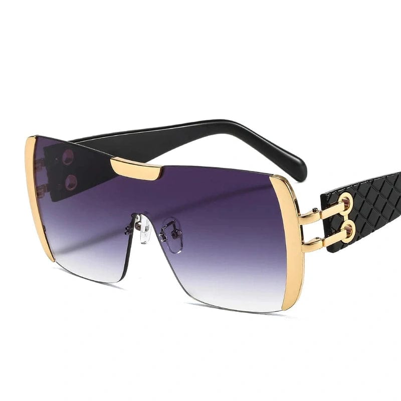 Luxury Fashion: Trendy Metal Square Oversized Sunglasses for Women