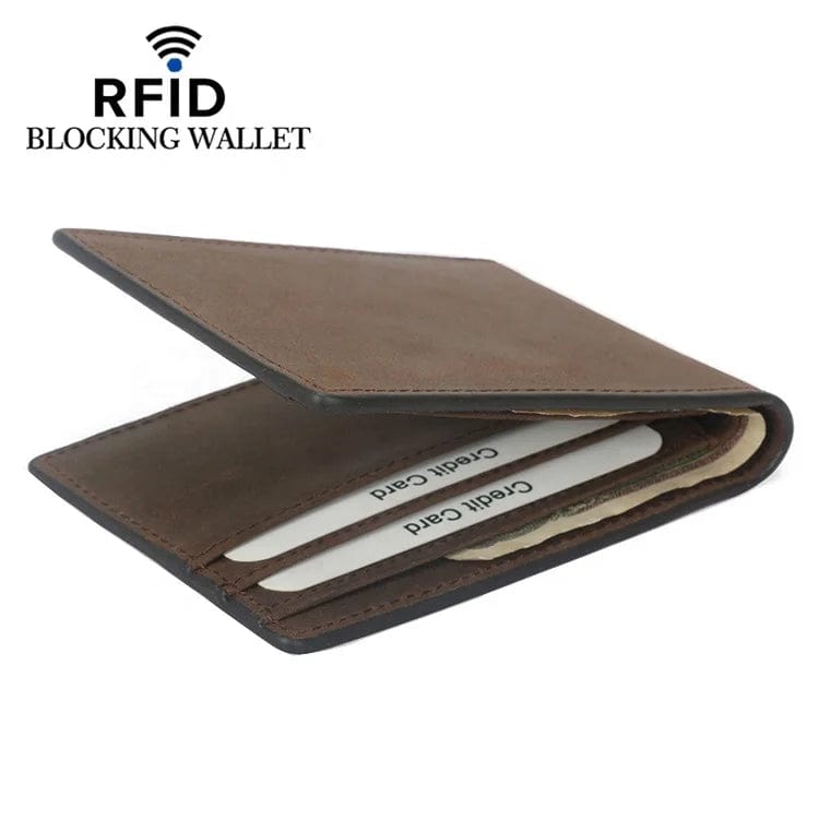 Functional Sophistication: Slim Men's Wallet with RFID Protection in Crazy Horse Leather