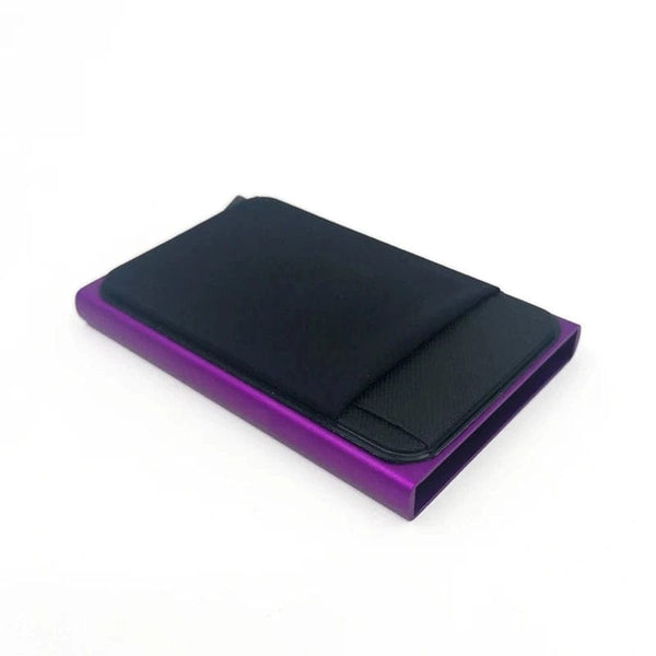 RFID Blocking Auto pop-up Card Holder Smart Wallet PU Leather Money Clip Front Pocket Card Holder