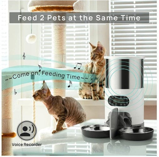 Stay Connected with Your Pet's Nutrition: 4.5L Wifi Automatic Pet Feeder with Stainless Steel Bowl