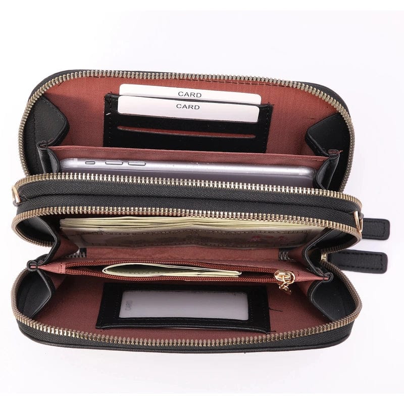 Compact Elegance: PU Leather Mobile Phone Shoulder Bag with Card Slots by Laudtec