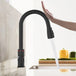 Enhance Your Kitchen Elegance: High-Quality Black Faucet with Smart Touch and LED Illumination