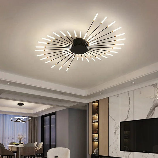 Lighting Elegance: New Arrival Smart Fireworks Chandelier - Round Spiral LED Ceiling Light for a Modern Touch