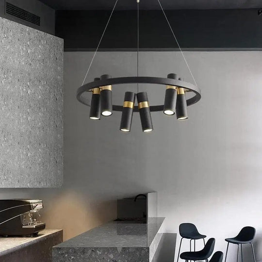 Nordic Home Decor Pendant Lamp - Modern Black LED Hanging Light for Dining Rooms