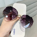 Designer Polygon Rimless Sun Glasses: Luxury Trendy Shades for Women