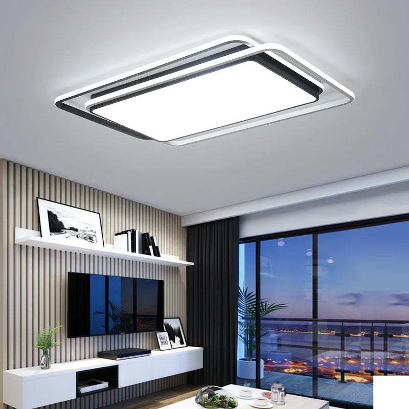 Clean Elegance: Living Room Ceiling Lights - Rectangular LED Lamp for Simple and Stylish Home Illumination