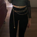 Multi-Layer Gold Color Waist Chain Belt - Fashion Hiphop Alloy Metal Belly Chain Dress Body Belt for Women.