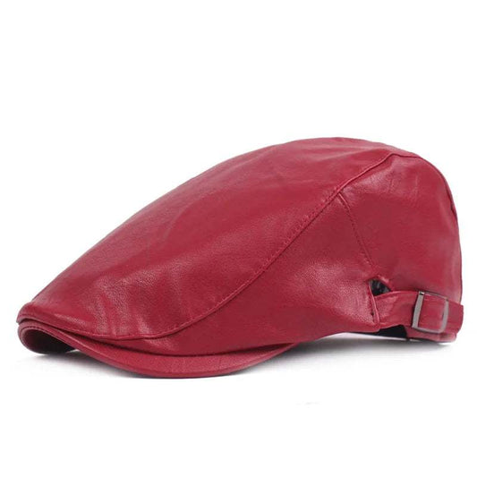 Classic with a Twist: Ivy Flat Golf Driving Cap in PU Leather - Retro Bere Redefined for Men