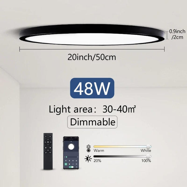 Seamless Elegance: APP-Controlled Ultra Thin LED Ceiling Lights for Modern Indoor Lighting